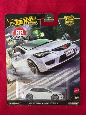 2025 HOT WHEELS, PREMIUM REAL RIDERS, '07 HONDA CIVIC TYPE R, MINT!!!